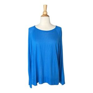 ZARA Cerulean Blue Pullover Sweater Boxy Lightweight Layer Size XL